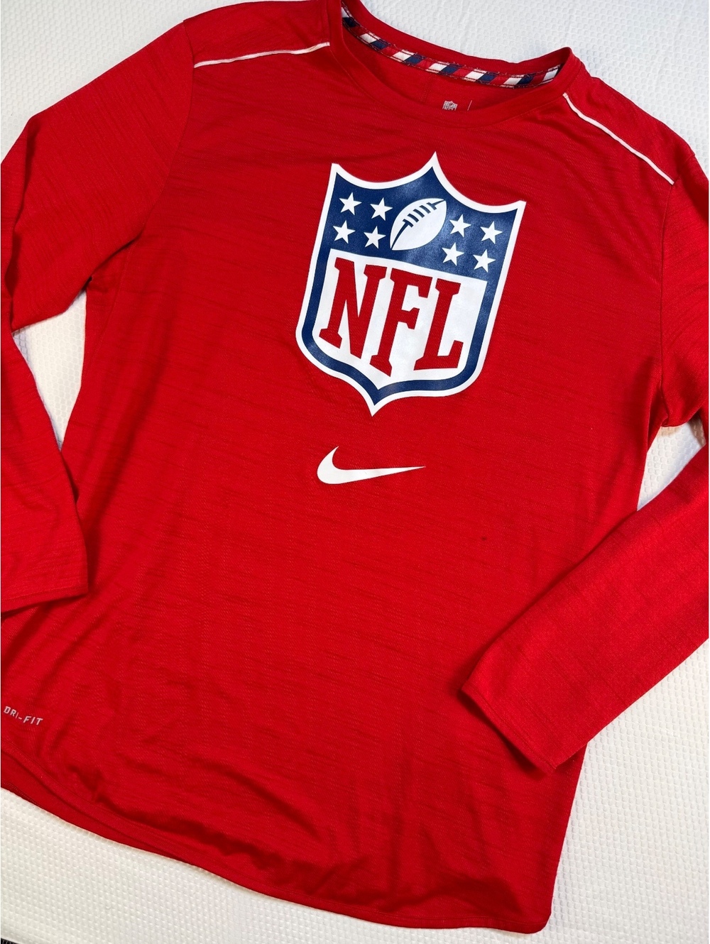 Nike NFL Team Apparel Dri-FIT Shirt Mens L Red Long Sleeve Football Athletic